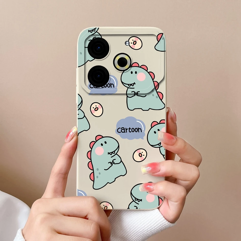 Luxury Cartoon Pattern Soft Silicone Phone Cover with Screen Protector