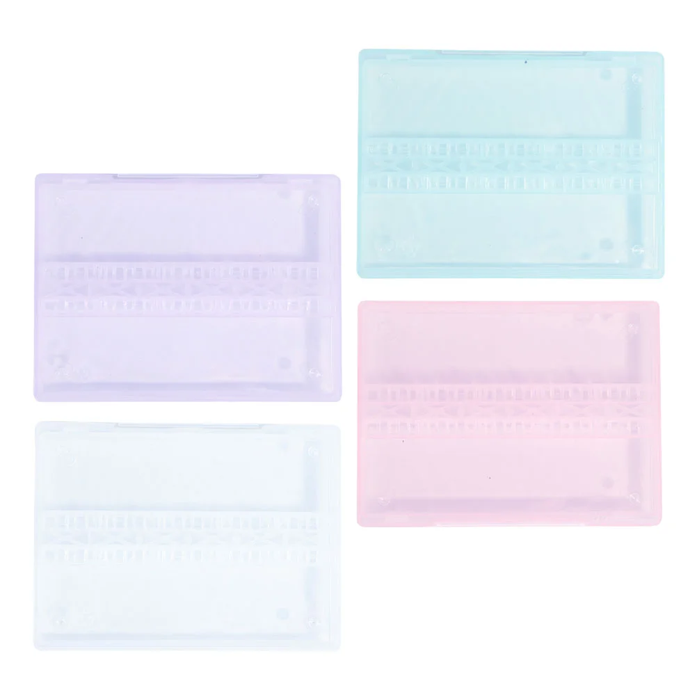 

4 Pcs Grinding Head Empty Box Nail Tool Boxes Bits Storage Case Pp Drill Container Salon Accessory Portable