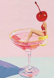 Vibrant Cocktail Celebration Canvas Art - Fun Bar & Kitchen Décor - 40X60cm Unframed (DM45 - 5)