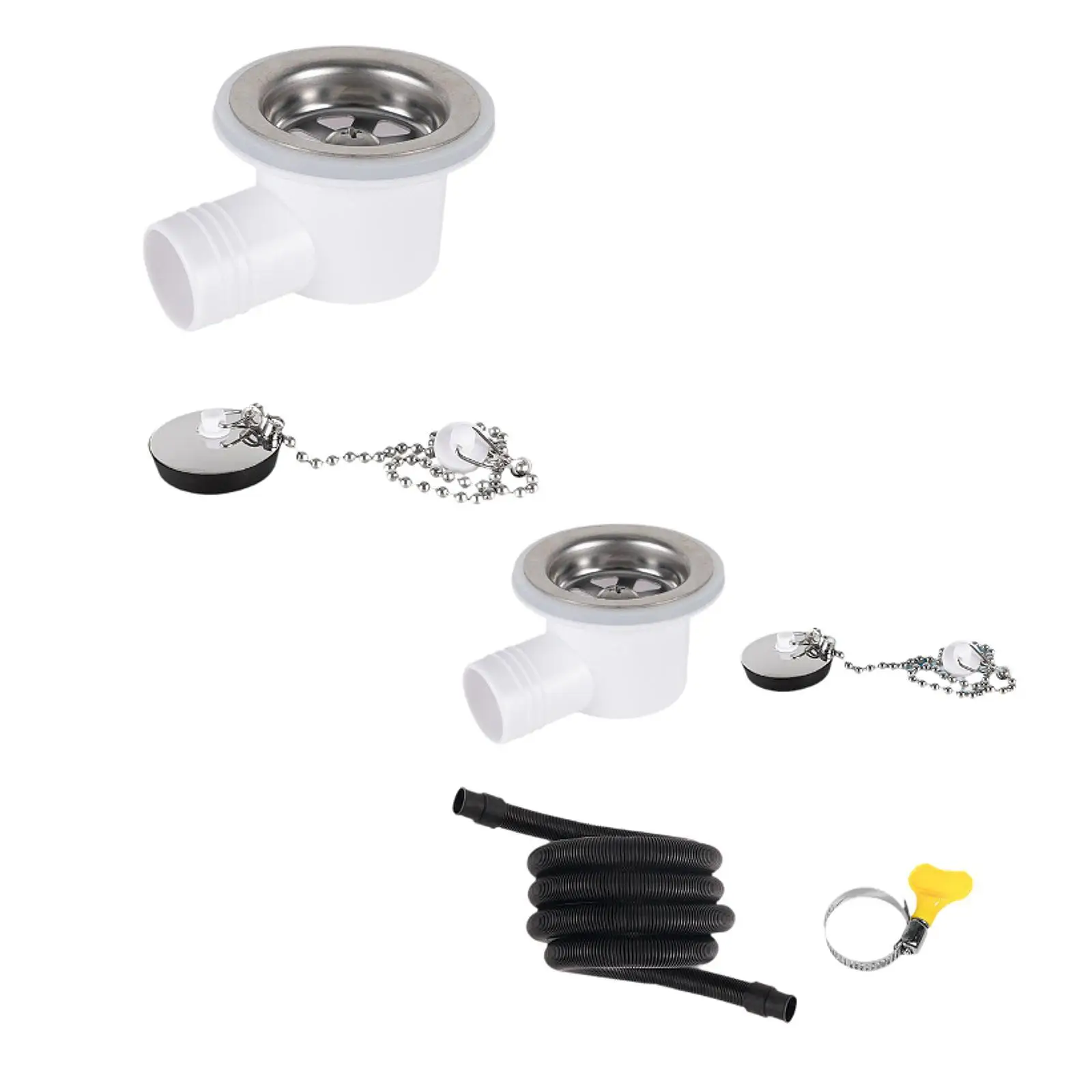 Sink Waste Drain Plug Hole Angle Fitting Stainless Steel Replaces for Motorhome Boat