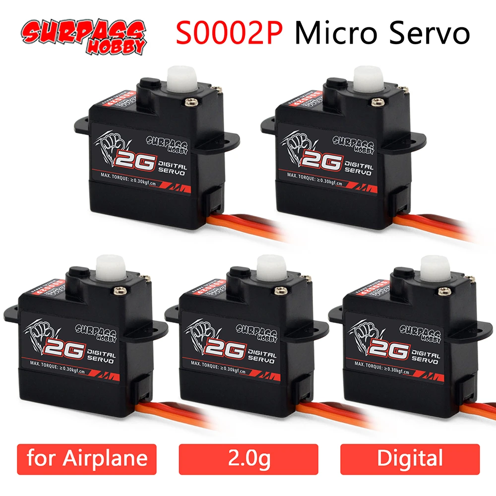 High Quality 5pcs/lot Surpass Hobby Digital Servo 2g Micro Plastic Gear