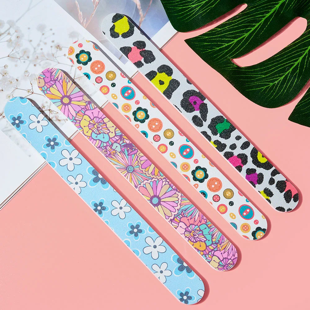 

50pcs 100pcs Nail File Block Mini Nail Buffer Double-sided Printing Portable Pedicure Manicure tool Nails Polish Sandpaper File