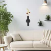 Flower Arrangement Hanging Planter Vase Metal Wall for Flowers Black Large Size Minimalist Decor Home Room Kitchen Bedroom 2
