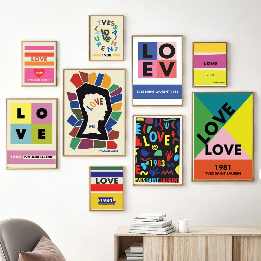 Fashion Ysl Painting LOVE Canvas Painting Exhibition Fashion