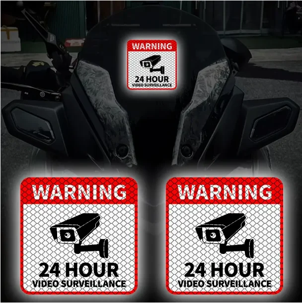 Enhanced Video Surveillance Warning Sticker - Waterproof UV-Resistant Vinyl, Anti-Scratch, Transparent Text Design