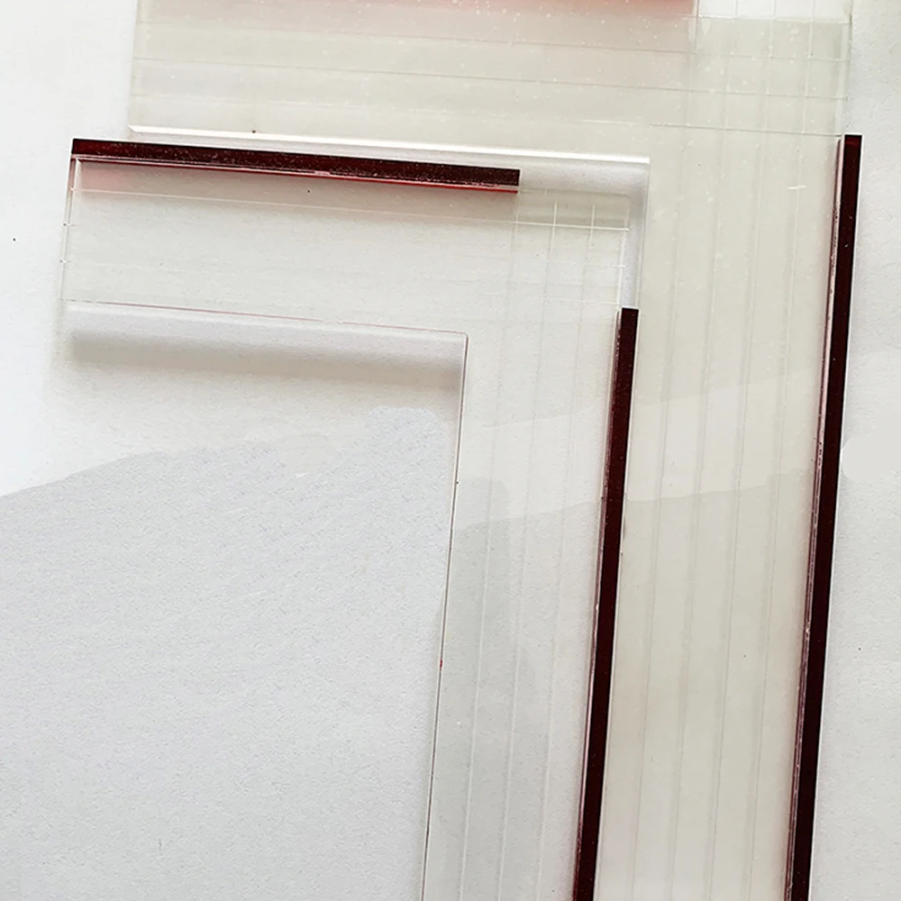 Ruler Set Drawing Ruler Straight Ruler Plastic Ruler Gel Plate Positioning Ruler