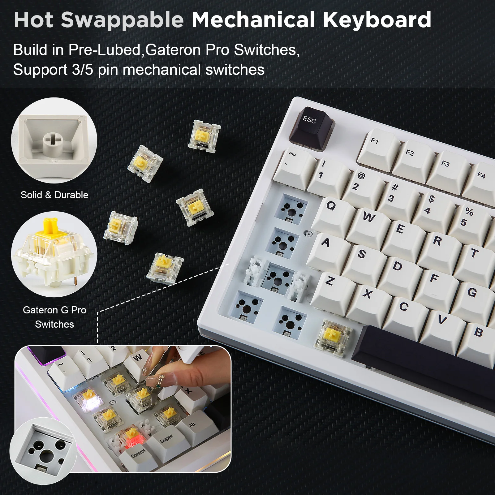【美品】YUNZII YZ75 GateronGPro赤軸 本体カラー白 YUNZII YZ75 Pro Wireless Mechanical Keyboard – YUNZII KEYBOARD