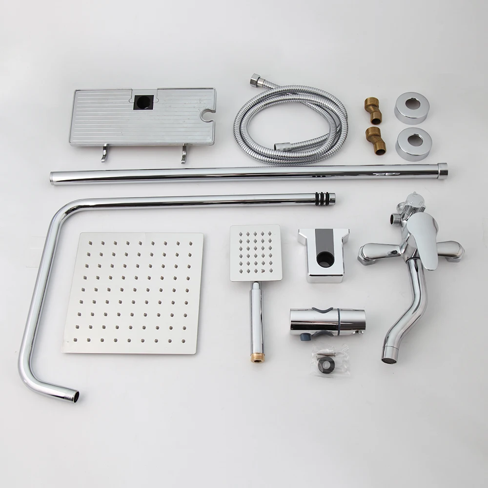 8 Inch Rainfall Shower Faucet Wall Mounted Bathroom Shower Set Adjust Height Handheld 3 Ways Mixer Faucet bathroom shower faucet set bathroom faucet
