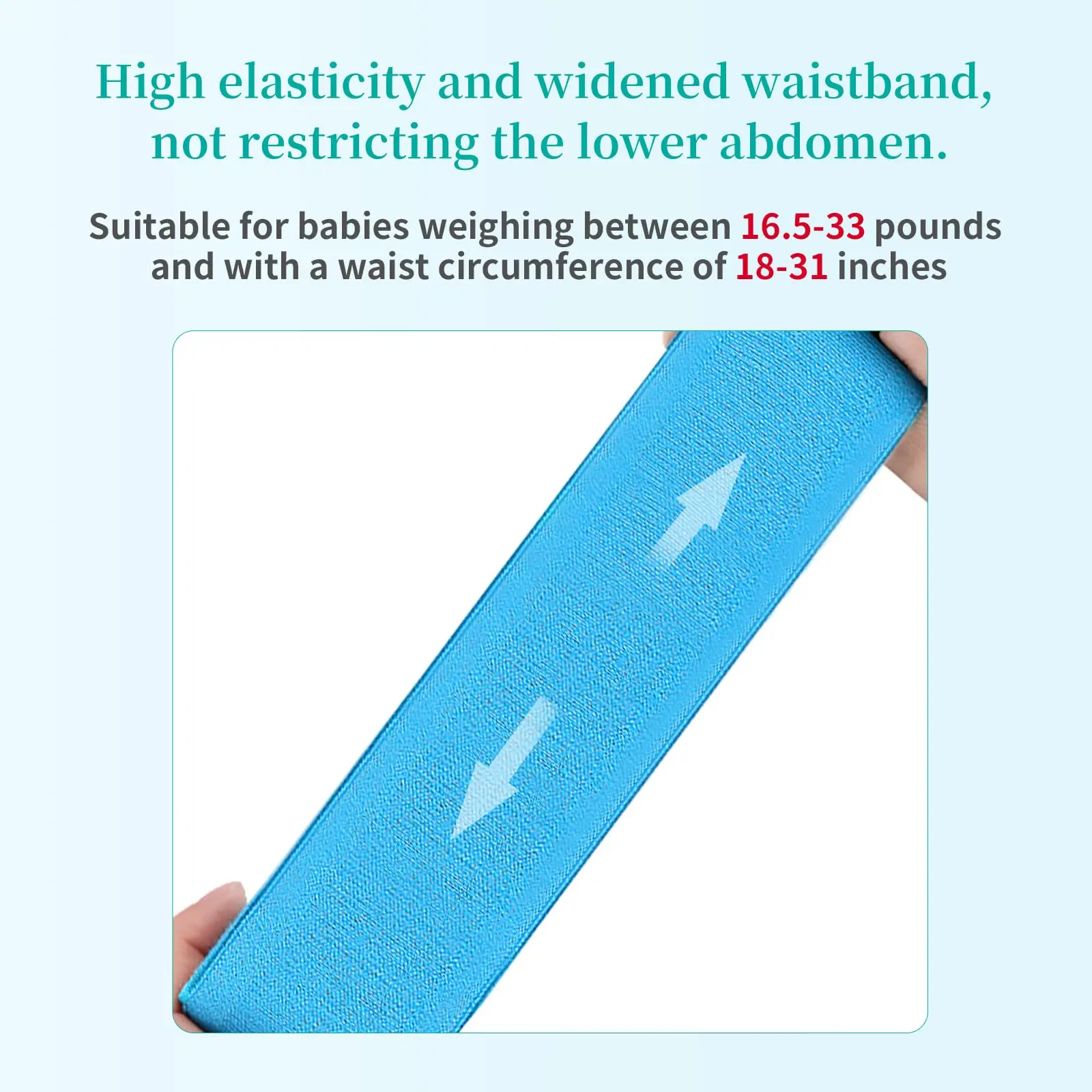 Umbilical Hernia Belt Baby Breathable Adjustable Belly Support Band Wrap with 3 Hernia Packs