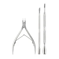 3pcs Nail Cuticle Pusher Dead Skin Remover Stainless Steel Cuticle Nipper Spoon Dual-end Trimmer Cutter Clipper Manicure Tools 1