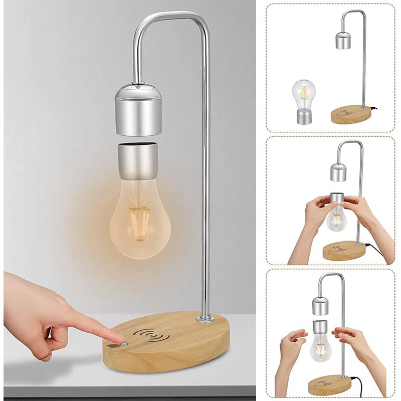 Magnetic Levitation Bulb Lamp With Wireless Charging LED Night Light Desk  Lamps Bulb For Home Decoration Levitating Table Lamp