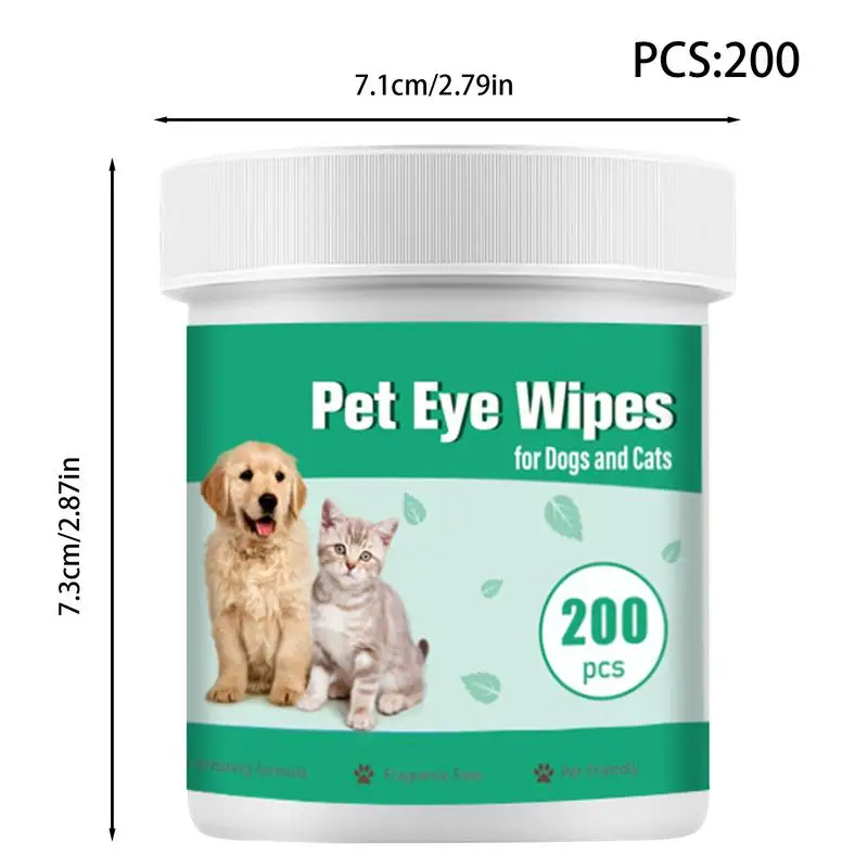 Dog Ear Cleaning Wipes 200-Count Eye Wash Pads For Dogs Travel Size Eye Wash Pads Prevents Tear Stains Keep Your Dog's Eyes 6