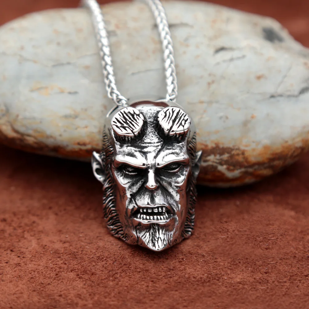 Ожерелье Хеллбой в стиле панк-рок мужское чокер из нержавеющей стали с фильмом