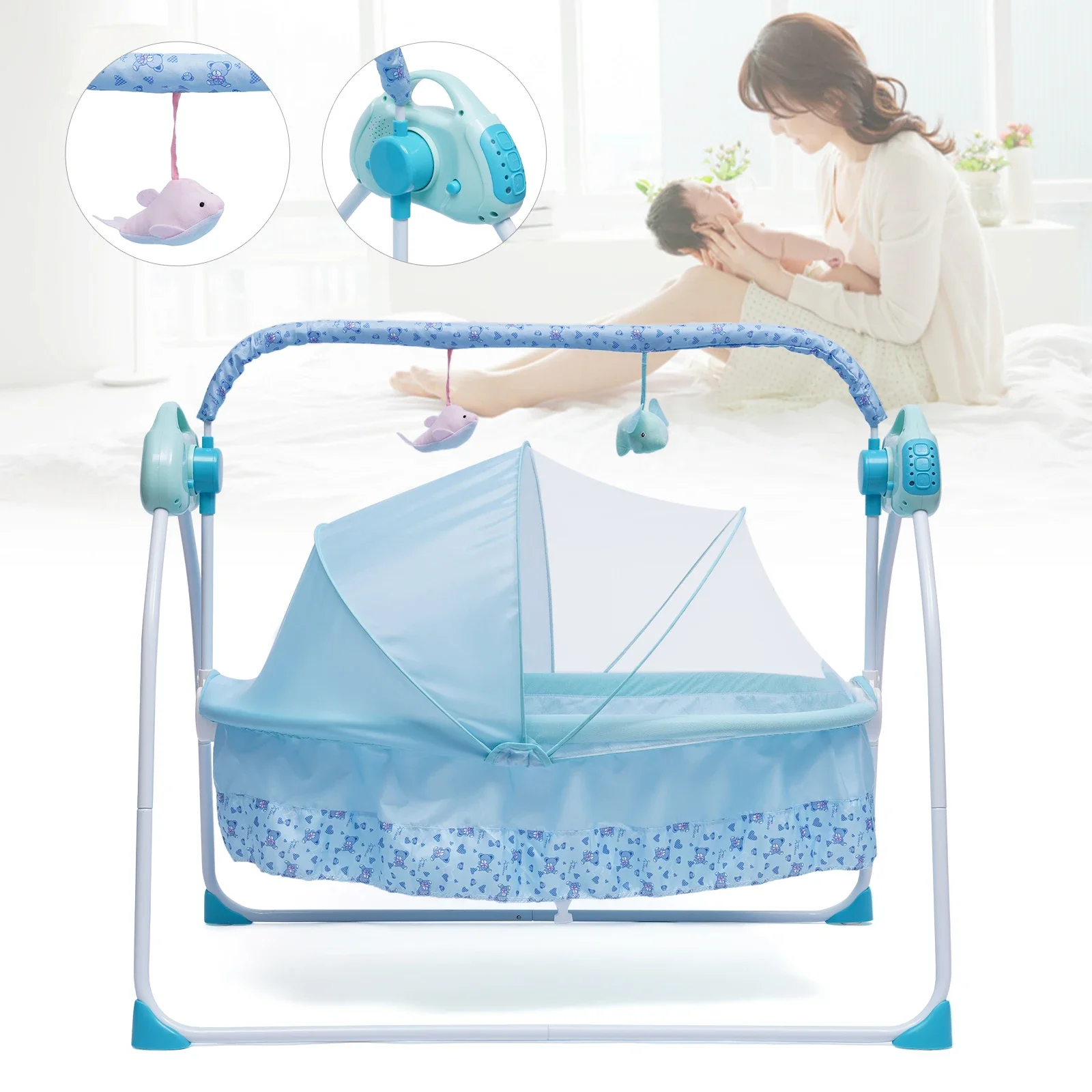 Electric Baby Crib Auto-Swing Bed 3