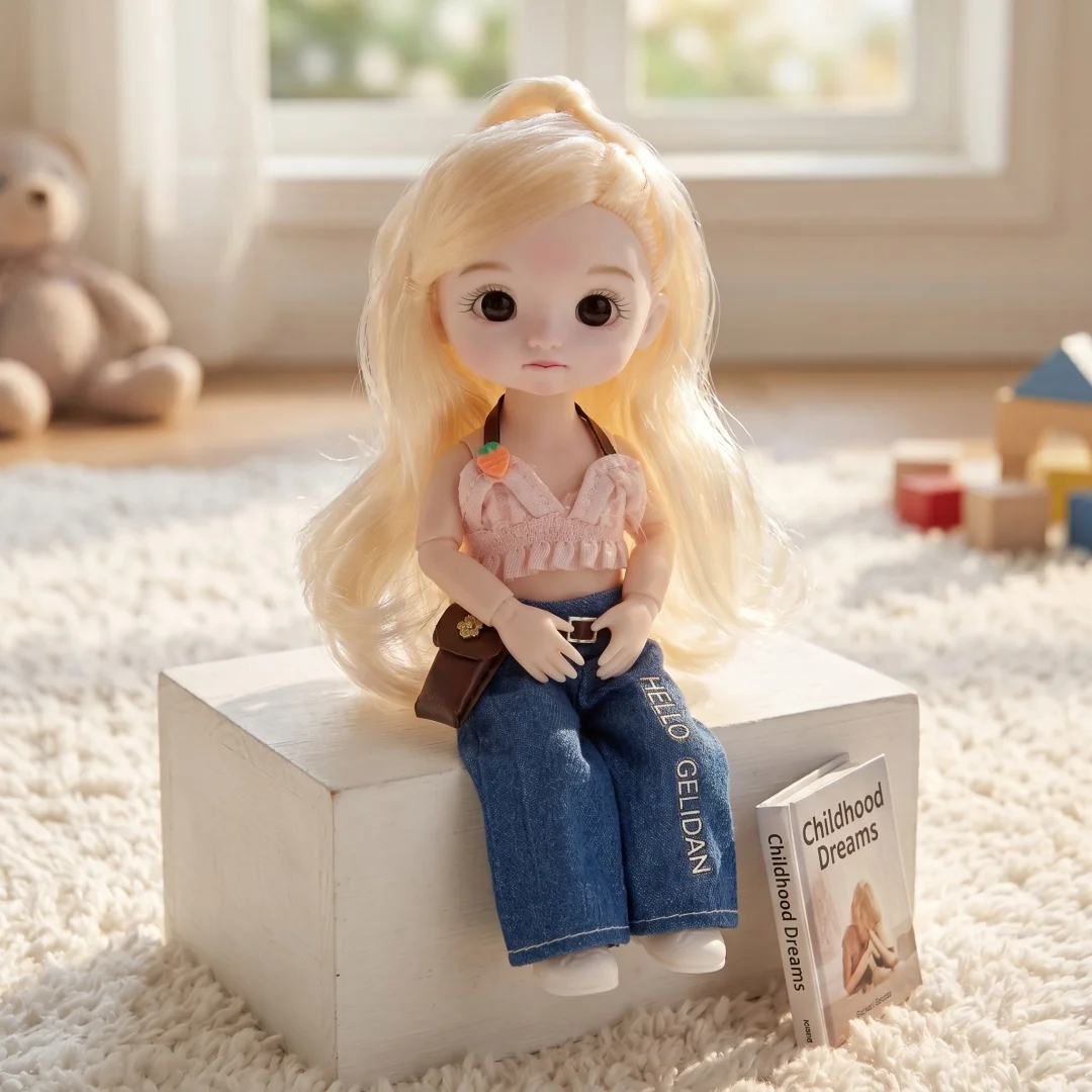 1/12 15-17cm BJD Dolls Cute Princess Dress Up Doll 13 Movable Joint 3D Eyes Toy Kids Doll Toys for Girls Birthday Xmas Gifts - 4