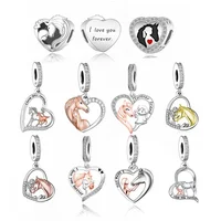 Fit Original Pan Charm Bracelet 925 Silver Horse With Girl Are Best Friends Bead For Making Women Pets Lover Berloque 2024 1