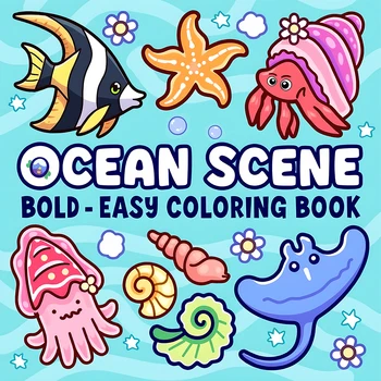 Ocean Scene Coloring Book 1