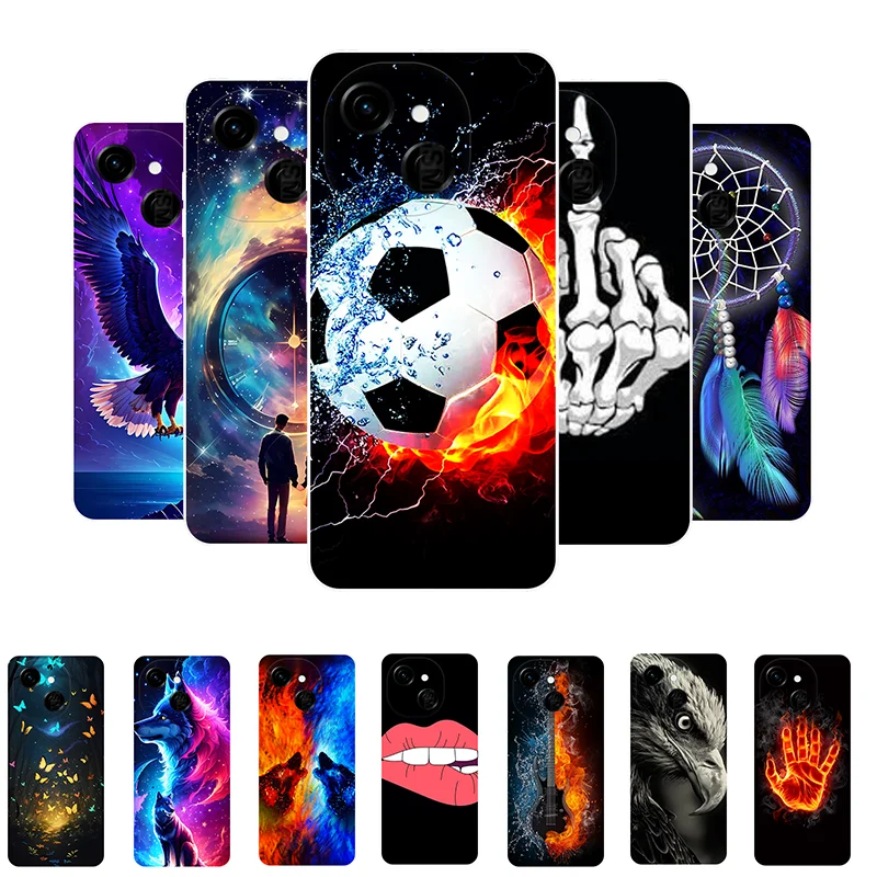 Football Silicone Soft Back Cover Case for Tecno Spark 40C - Protective Phone Case & Stylish Etui s