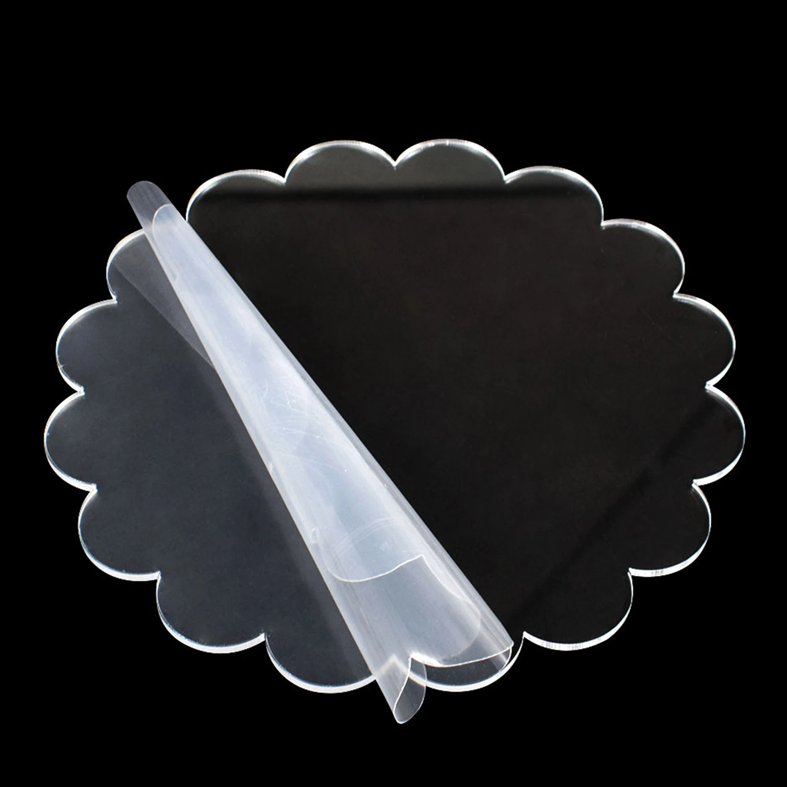 Flower Shape Cake Discs Acrylic 2pcs/set DIY Art Blank Board Cake Tool Buttercream Smoothing Decorating Tool Baking Pan Tra baking supplies cake tools cake decorating kit