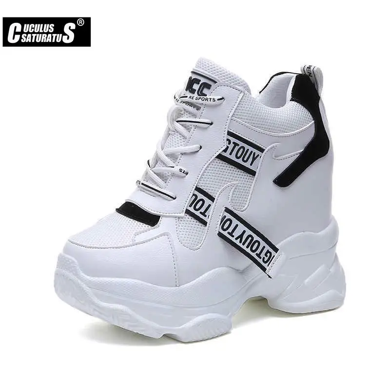 High Flat Platform 9cm Height Increasing Casual Shoes Woman Spring Hidden Wedge Sneakers Female Vulcanize Shoes women shoes casual sneakers women sneakers