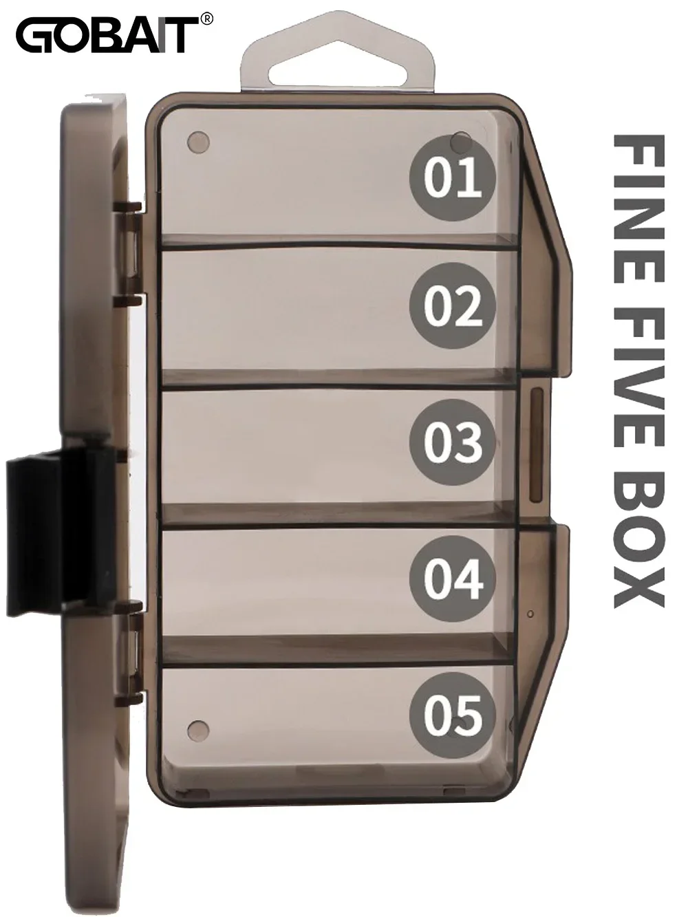 Description Picture 6 of itemFishing Tackle Box Portable 5 Compartments Space Container Bait Hook Gear Tool Assessoires Boxes Pesca S M L Holder Case Storage