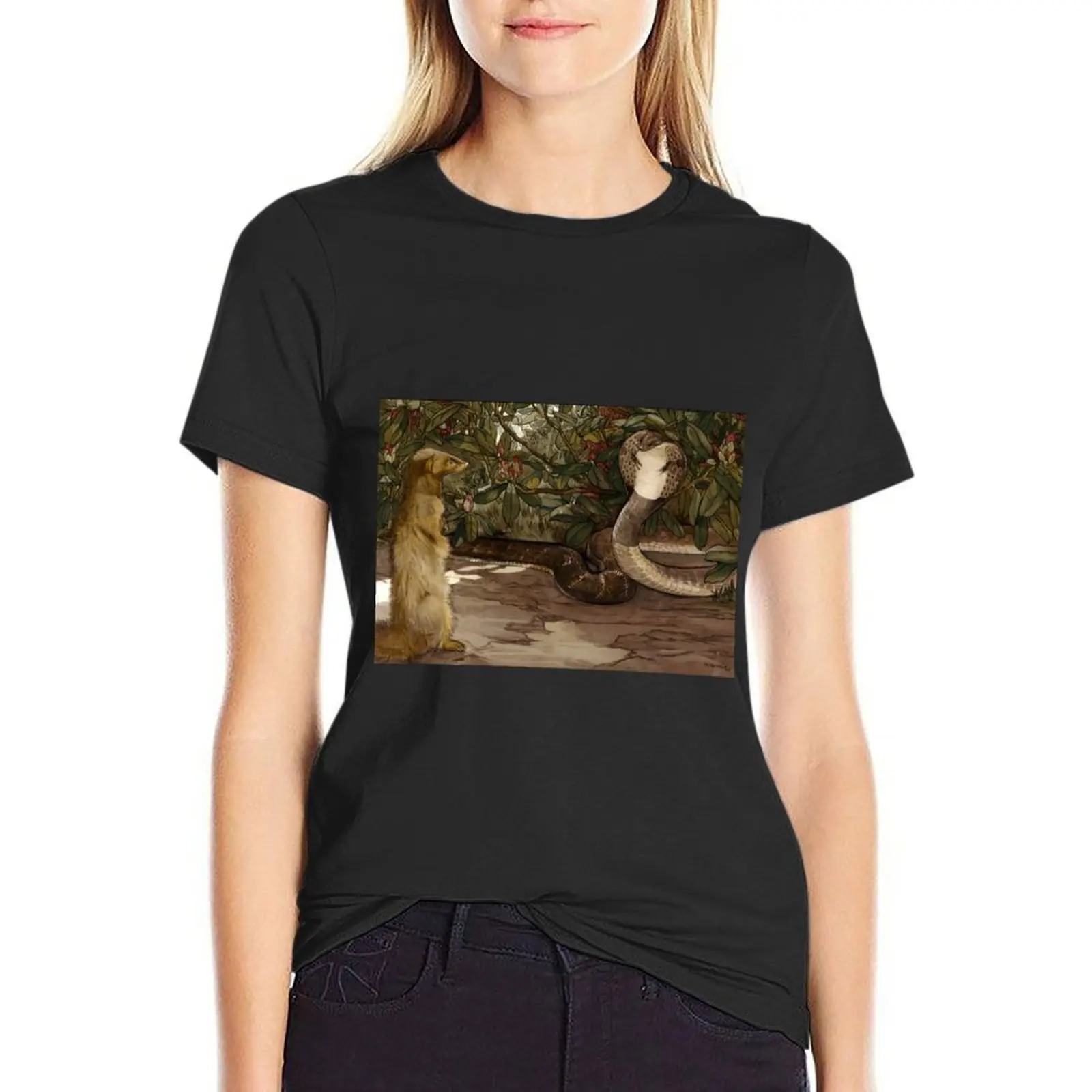 

Jungle Book - Rikki Tikki Tavi - Detmold Brothers T-shirt Short sleeve tee summer tops oversized t shirts for Women