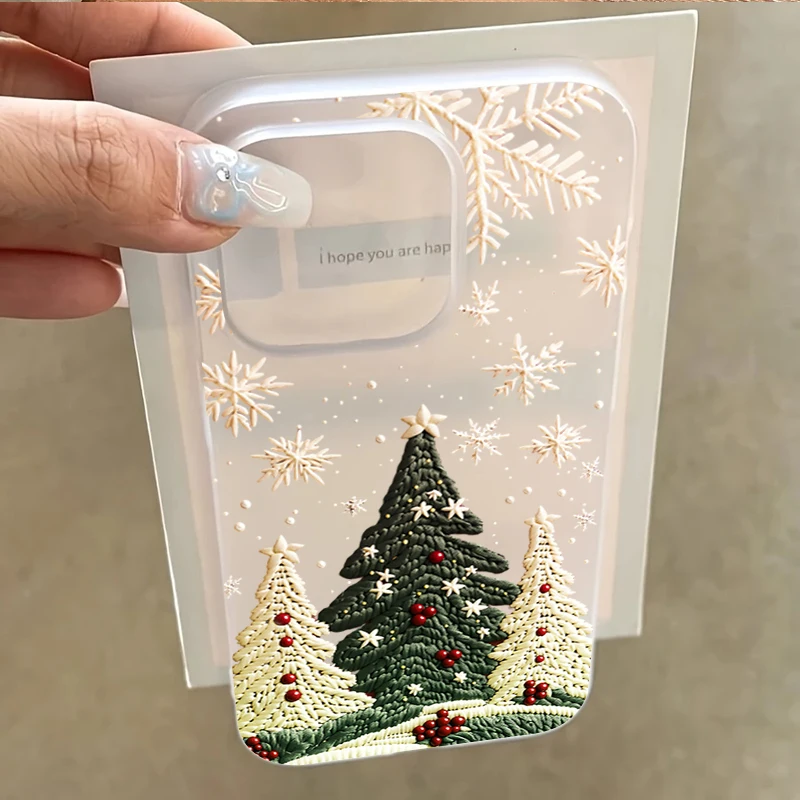 Festive Christmas Tree Print Phone Case Cover