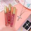 3Pcs/Set Lipgloss With Necklace Makeup Velvet Matte Liquid Lipstick Mirror Lip Gloss Waterproof Lasting Lip Stick Cosmetics Gift 4