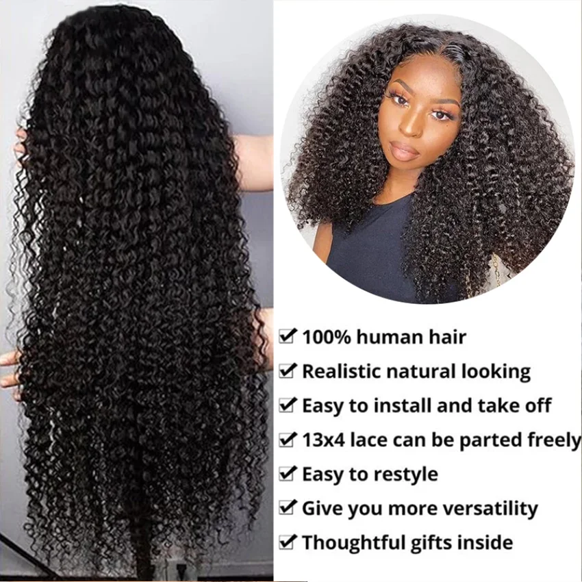 Human Hair Wigs Lace Frontal Wig Afro Kinky Curly 13x4 Lace Front Human Hair Wig PrePlucked Brazilian human hair wig lace front wig human hair wigs front lace wig