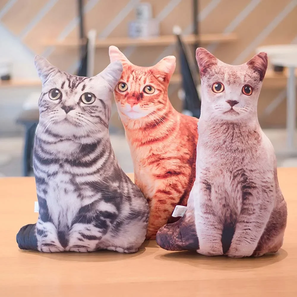 

30/50/70cm Throw Pillow Funny Creative Cat Shape Cushion Simple Cute Simulation Cat Napping Pillow (1PC)