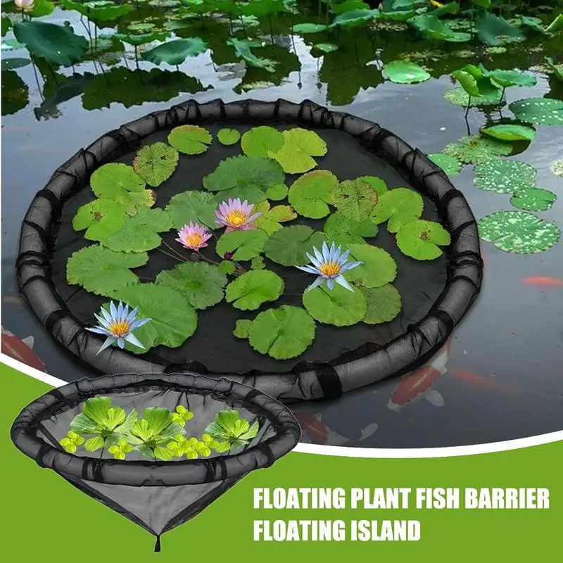 Circular Floating Plant Breathable Floating Island Pond Plant Mesh Protector Sunscreen Porous Breathable Plant Protection Net