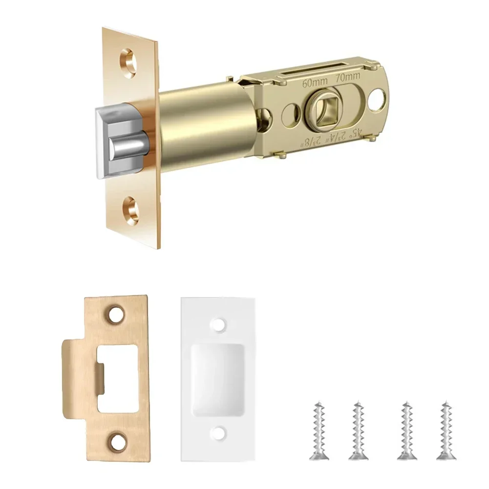 Bathroom Door Lock Body Single Tongue Lock Bolt Door Hardware 45 Degrees 60-70 Adjustable Interior Latch Tubular