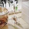 Clear Acrylic Oval End Table 2-tier Bedside Nightstand for Living Room Bedroom Home Decor Suitable for Living Room Bedroom 2