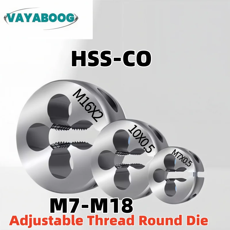 HSS-CO 조절식 나사산 라운드 다이 M7M8M9M10M12M1M14M15M16M..
