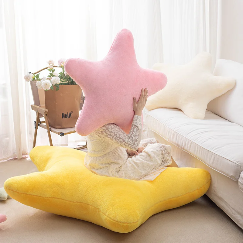 Star Plush Pillow Colorful Natural Sky Stuffed Cushion Pink Yellow Blue Green Cream Sofa Chair Bed Party Decor Gift 3