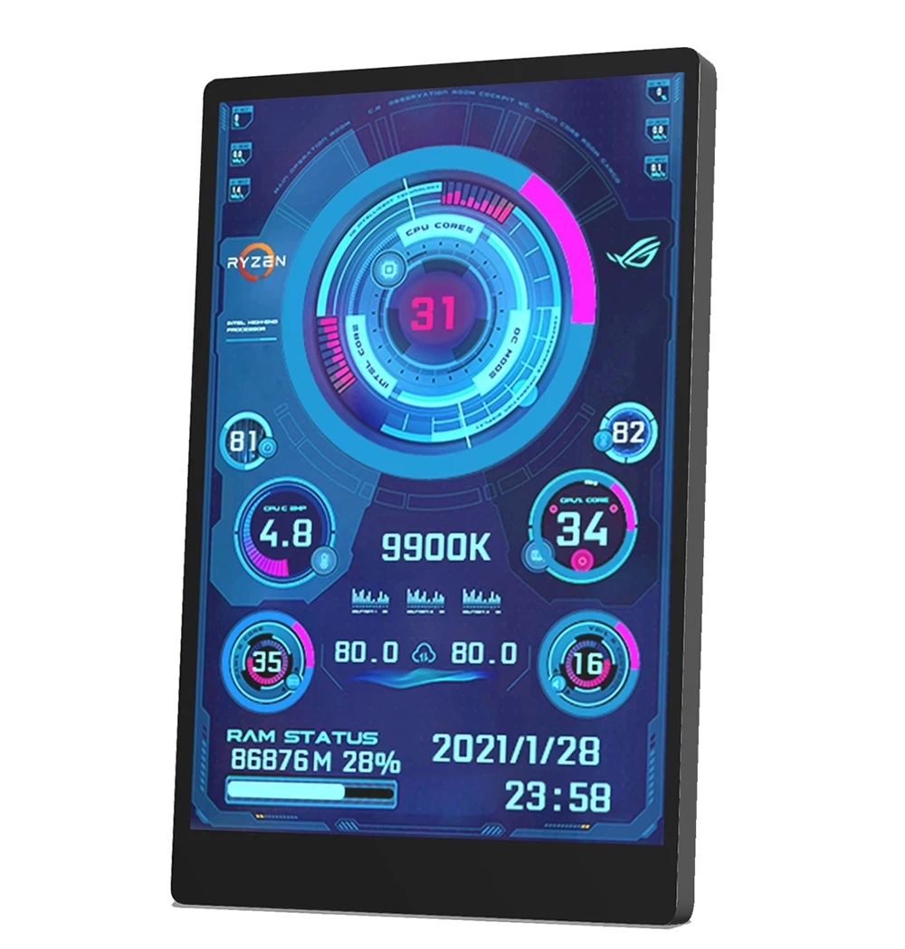 3.5 Inch IPS Type C Secondary Screen for Computer CPU GPU RAM HDD Dislay 328*480 USB LCD Monitor for Freely AIDA64 Windows 10 11 computer secondary screen