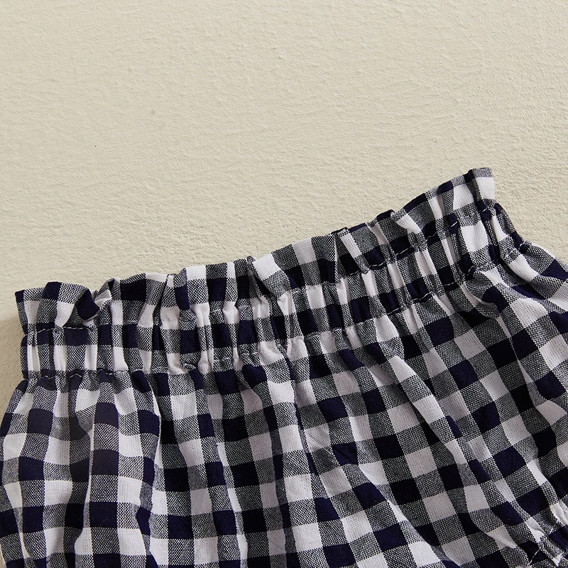 Casual Shorts Cotton Shorts Baby Cotton Bloomers Summer Newborn Baby Elastic Waist Shorts Casual Plaid Print Toddler Bloomers PP Pants Cotton Soft Triangle Baby Girl Shorts