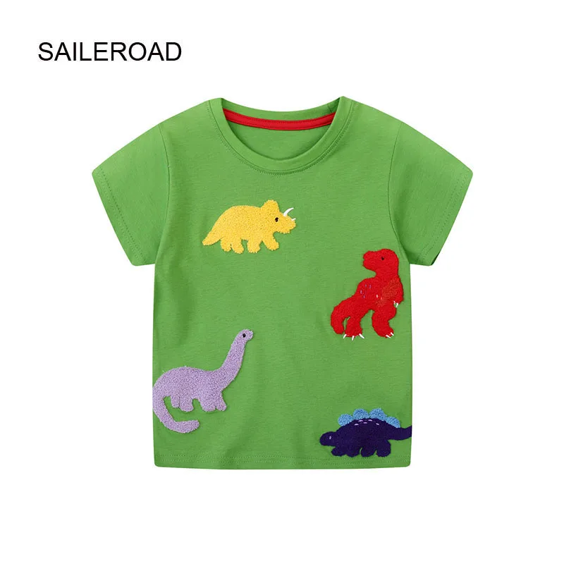 SAILEROAD Korean Children's Clothes 2024 Summer T Shirt Cotton Short Sleeve Cartoon T-shirts Tee Tops Boys Kids Clothes image