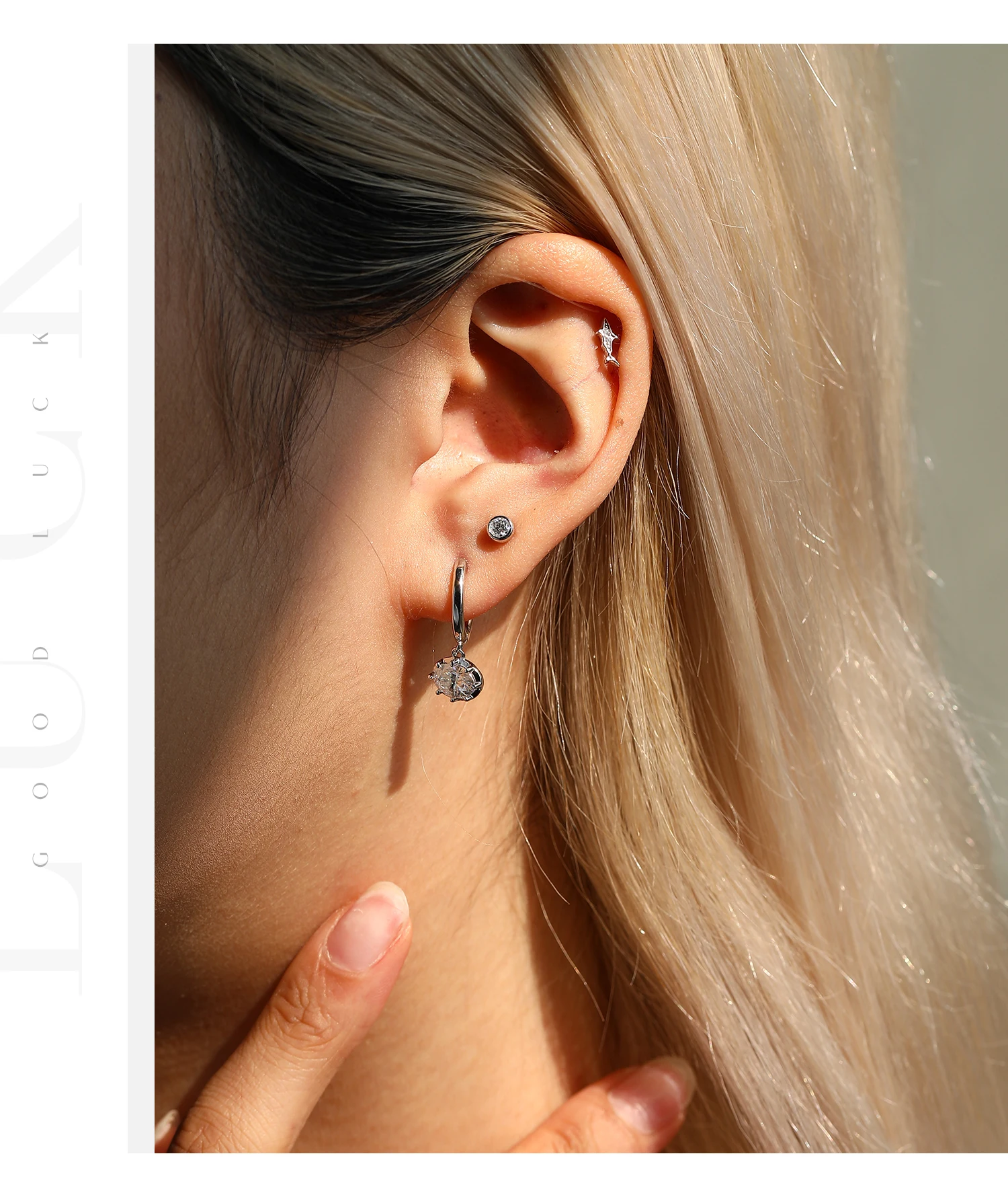 MODIAN Ohrstecker mit Moissanit-Fassung, 925er Sterlingsilber, kleine Herz-Schraubohrringe für Damen und Herren, edler Schmuck – Detail 14