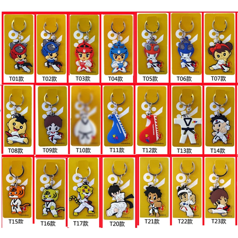 Handmade Doll Keychain 50pcs/lot keychains taekwondo supplies cartoon sport gifts for kids