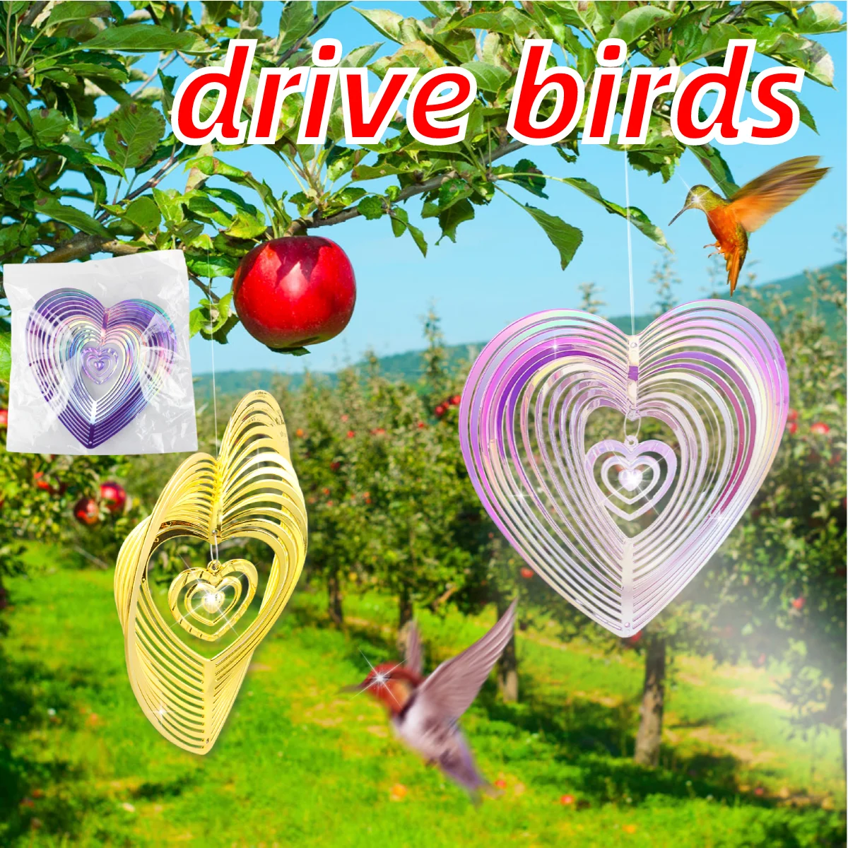 Gradient Color Wind Spinner Catcher Stainless Steel 3D Flowing Light Effect Wind Chimes Parts Outdoor Garden Yard Bedroom Decor