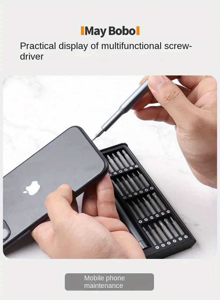 Präzisions-Schraubendreher-Set, 25-in-1, Kreuzschlitz-Torx, sechseckiger Flachkopf, magnetischer Schraubendreherkopf für iPhone, PC, Uhr, Kamera, Brille – Detail 5
