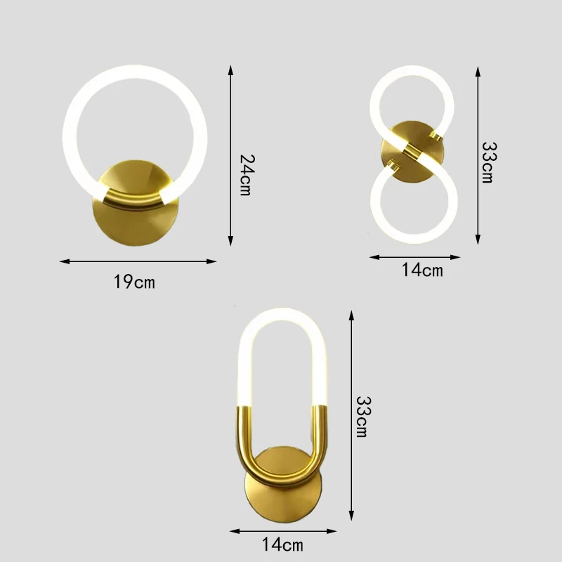 

Modern LED Wall Light Gold Home Decor Living Room Bedroom Bedside Wall Sconce AC110V 220V Aisle Decor lighting fixture