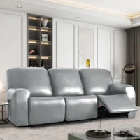 1/2/3 Seat Waterproof Recliner Sofa Cover PU Leather Armchair Cover Solid Color Elastic Relax Single Sofa Slipcovers Home Hotel 1