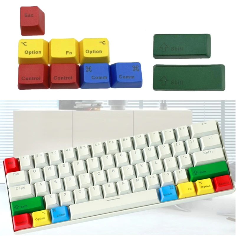 Клавиши с подсветкой PBT Doubleshot CMYK, набор клавиш OEM для Cherry/Kailh/Outemu MX, Механическая игровая клавиатура с переключателями