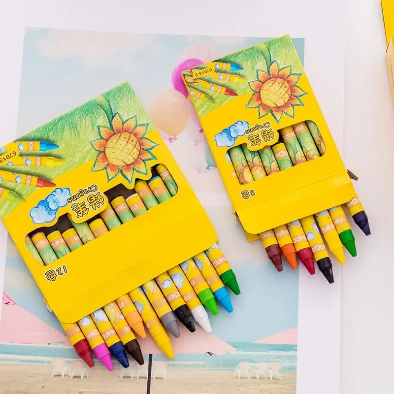 12 Colors Non-Toxic Crayon Oil Painting Stick Kids Student Pastel Pencils for Drawing