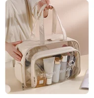 Waterproof Cosmetic Bag Portable Portable Cosmetic Storage Bag Large Capacity Pu Transparent Wash Bag Travel Storage Bag 1