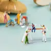 1/87 People Figure Painter Miniature Painting Scene Micro Landscape with Ladder Rack for Train Railways Sand Table Building Kit 3