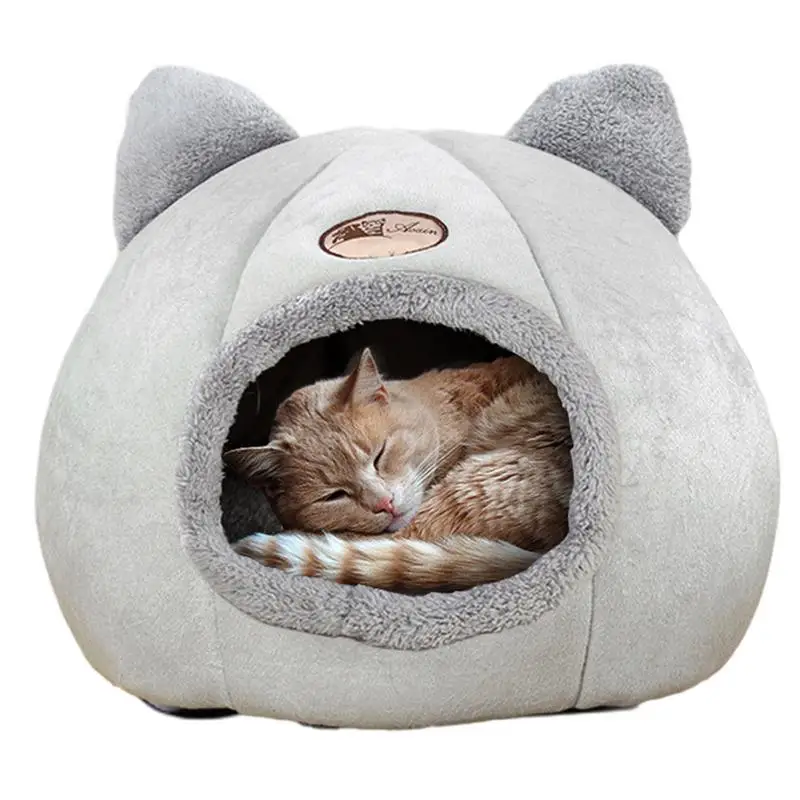 

Cat Bed Cave Warm Cat Bed House Indoor Sleeping House With Cat Ear Shape Pet Cat Sleeping Accessory For Cat Kitten Dog Puppy