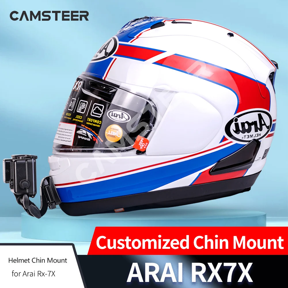 Camsteer Custom Aluminium Arai Rx7X Helmet Chin Mount Per Gopromax Hero11 10 9 Insta360 X3 X2 Dji Akaso Accessori Per Fotocamere